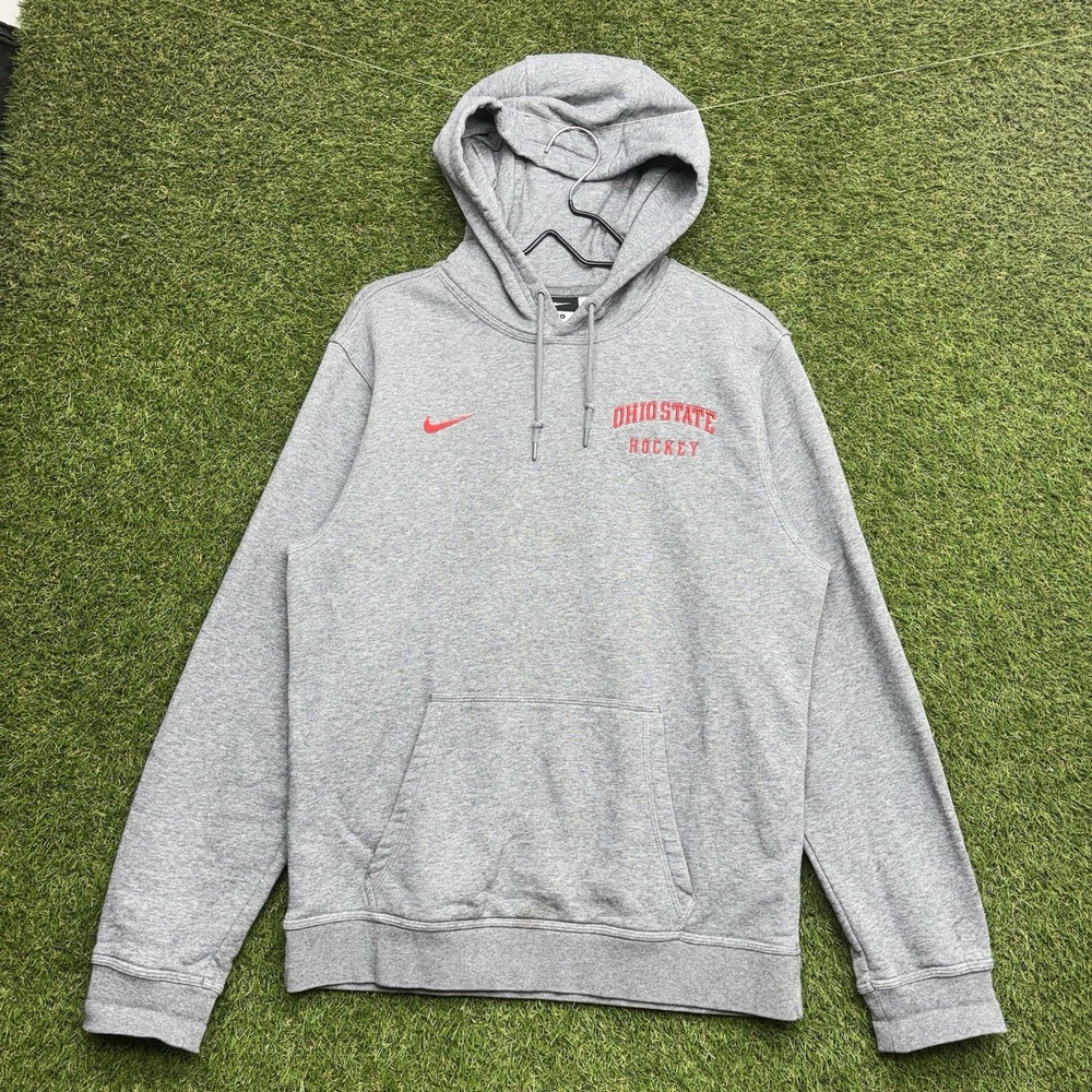 Ohio State Buckeyes Nike Hoodie Mens Small Embroidered Spell Out Swoosh Gray